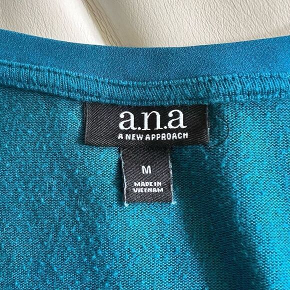 a.n.a Teal-Long Sleeve Top Size M - Picture 5 of 5